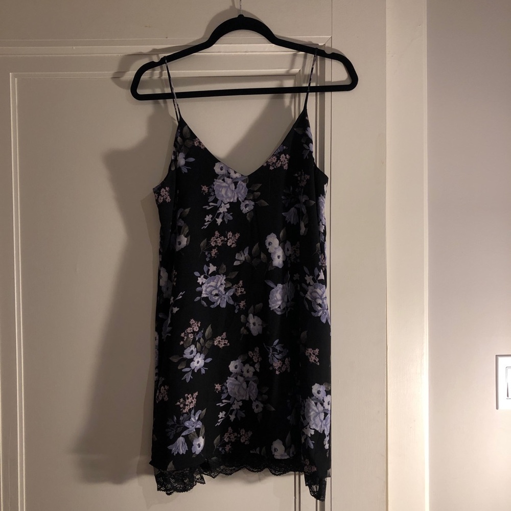 Floral Mini Slip Dress, Size S